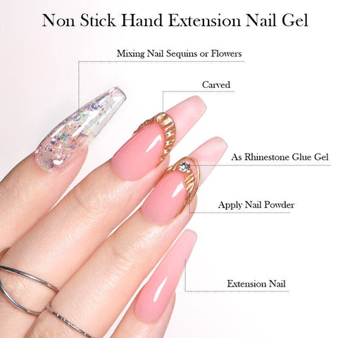 Born Pretty Glitter Non Stick Hand Extension Nail Gel Carving Flower Builder Nail Gel Multifaction Gel Nail Art For Manicure