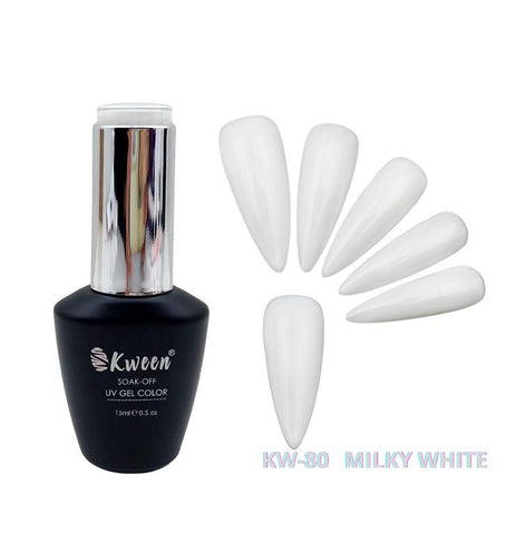 Kween Gel Nail Polish Milky Calm White Gel Nail Polish Nail Art French Nail Gel Polish UV Gel LED Soak Off Manicuring Varnish