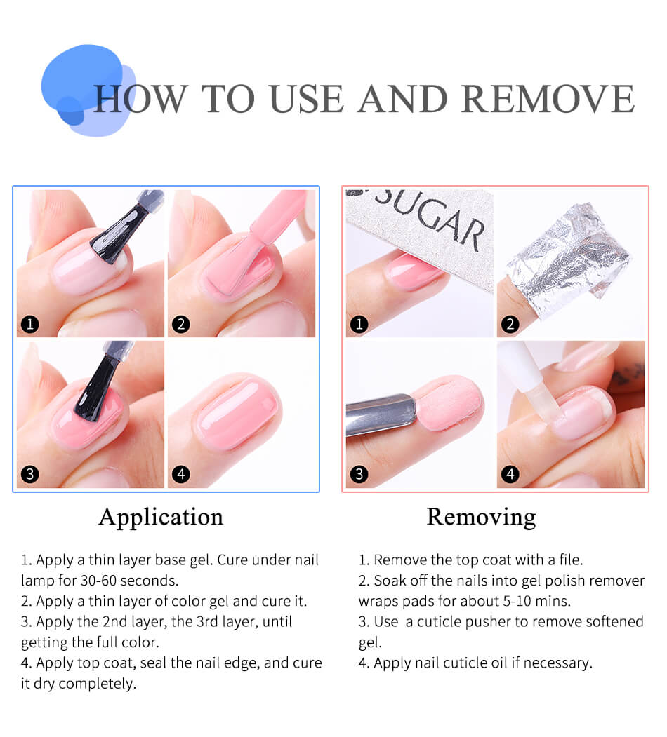 UR SUGAR 7ml Reinforcement Gel Nail Polish Function Base Coat Gel Long Lasting Soak Off UV LED  Professional Nail Art Manicure