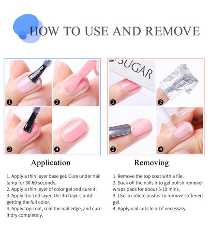 UR SUGAR 7ml Reinforcement Gel Nail Polish Function Base Coat Gel Long Lasting Soak Off UV LED  Professional Nail Art Manicure