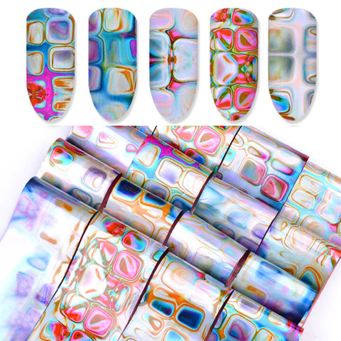 16 Pcs Marble Nail Art Foils Transfer Stickers Nail Art Supplies Foil Transfers Decals  Nail Foil Adhesive Sticker