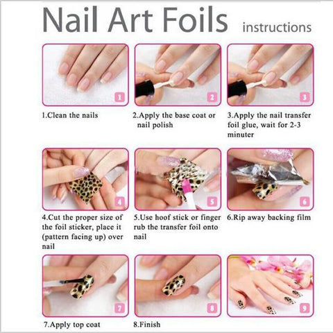 20 PCS Aurora Nail Foil Paper Stickers Broken Glass Paper Nail Decals For Nail Art