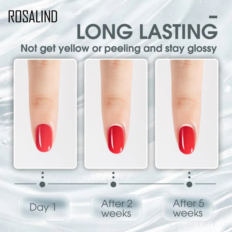 ROSALIND 7ml Top Coat for Gel Polish Hybrid Varnishes Nail Art Healthy Semi Permanent Manicure