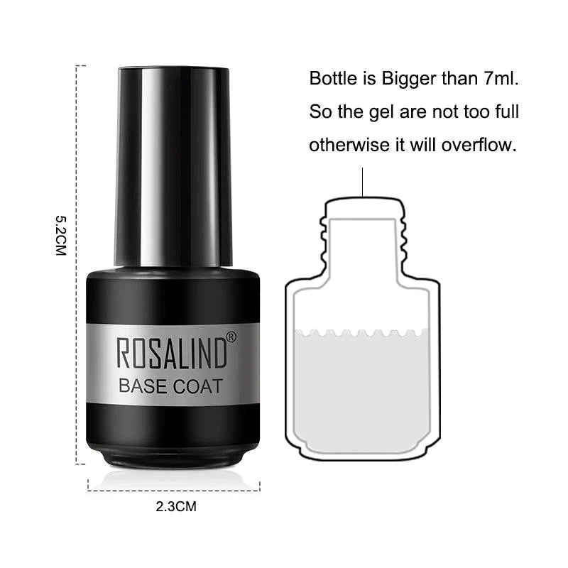 ROSALIND 7ml Base Coat for Gel Polish Hybrid Varnishes Nail Art Healthy Semi Permanent Manicure