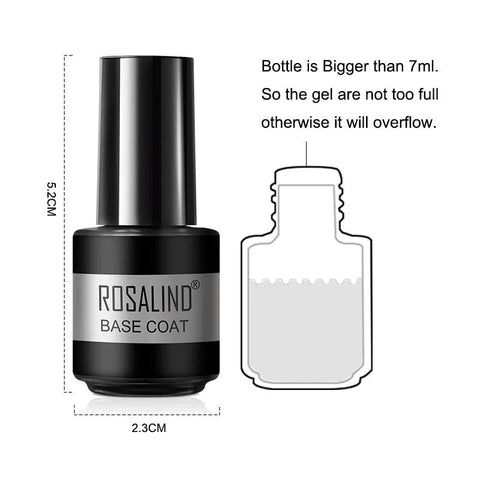 ROSALIND 7ml Base Coat for Gel Polish Hybrid Varnishes Nail Art Healthy Semi Permanent Manicure