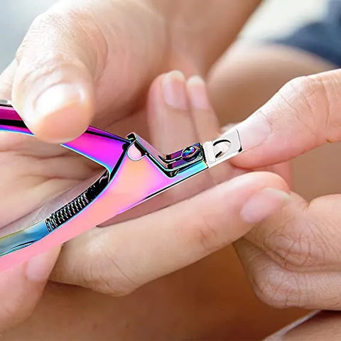 Professional Acrylic Nail Clipper False Nails Cutter Fake Nail Clippers Nail Tip Trimmer for Artificial Nail Art Manicure Tools Clip Tool (Rainbow)