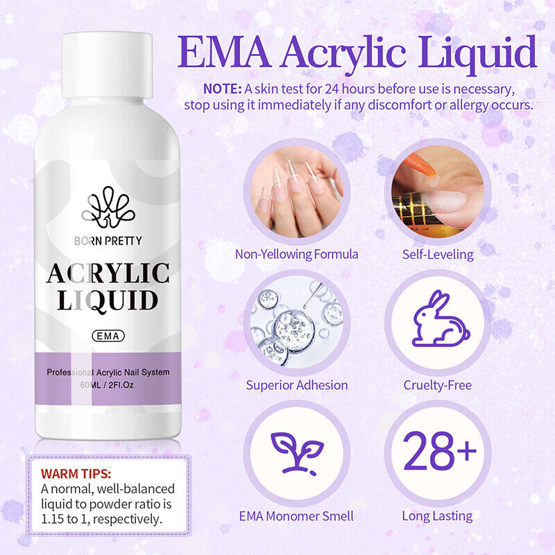 Born Pretty EMA Monomer Acrylic Liquid (60ml) professional  Acrylic System For Manicure Nailart