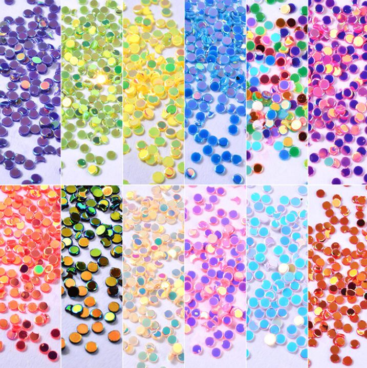 1 Box Colorful Fruit Polymer Wheel Clay Mixed Resin Sequins Nail Rhinestone 3d Nail Art Decorations Wheel