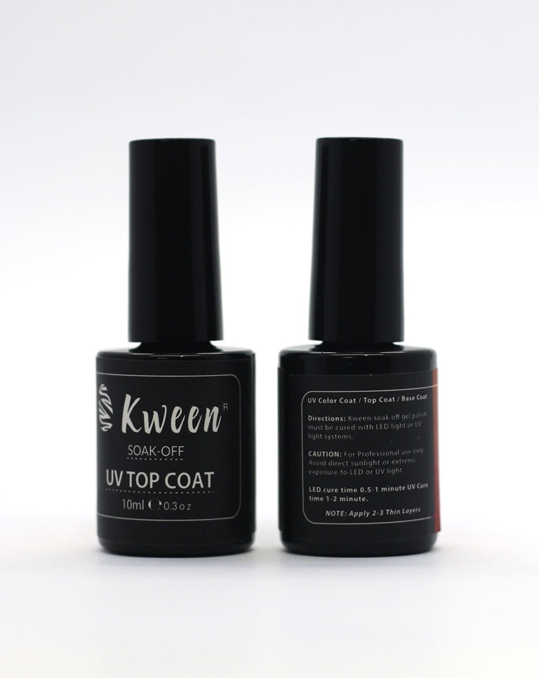 KWEEN Set Of 2 Base Coat and Top Coat 10ml Gel Nail Polish Transparent Soak Off Nail Primer Base Semi Permanent Gel Varnish For Nail Art