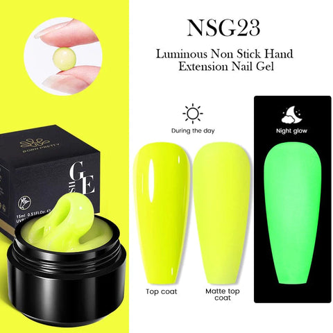 BORN PRETTY 15ml Glow in Dark Luminous Non Stick Hand Extension Nail Gel Luminous Nail Art Manicure Extension Nail Gel Polish UV Gel Extend