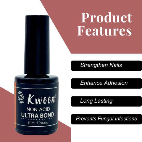 Kween 10ml Ultra Bond Non Acid Primer with Extreme Adhesive Effect Nail Primer Enhanced Adherence Prevents Lifting