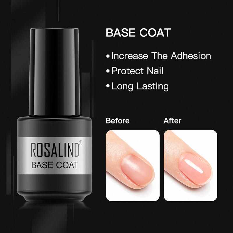 ROSALIND 7ml Base Coat for Gel Polish Hybrid Varnishes Nail Art Healthy Semi Permanent Manicure