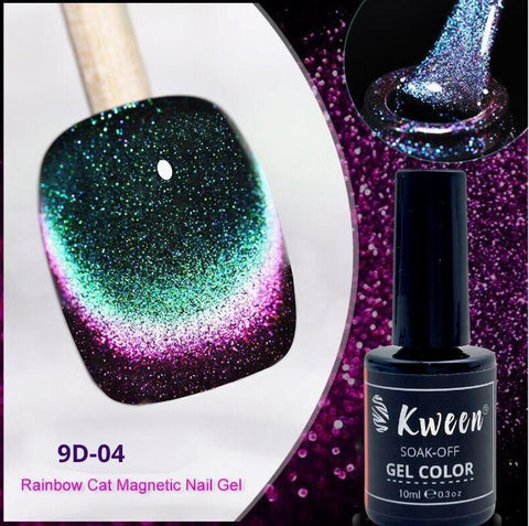 KWEEN 9D Cat Magnetic Gel Nail Polish Laser Magnet Semi Permanent Soak Off UV Led Manicure For Nail Art Gel