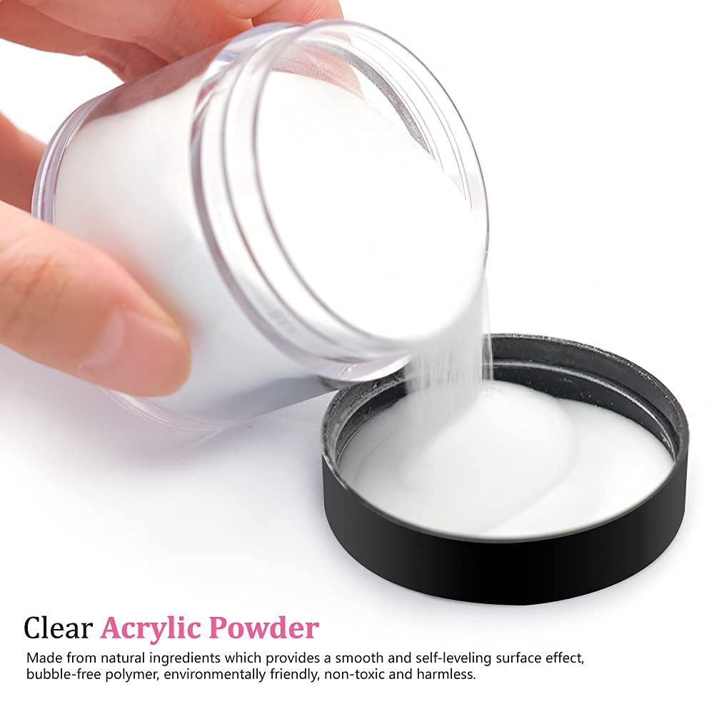 KWEEN Crystal Clear Acrylic Powder for Nail extension Ultra Smooth for nail art and decoration