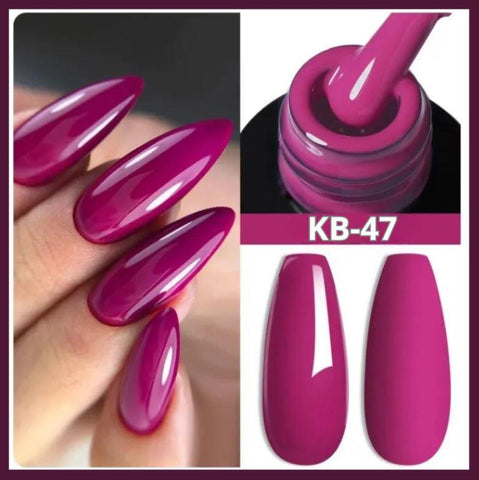 KWEEN Gel Nail Polish 15ml Magenta Gel Polish Color Plum Nails Fuchsine Nail Polish Gel Soak Off U V Gel Nail Polish Nail Art Manicure Salon at Home