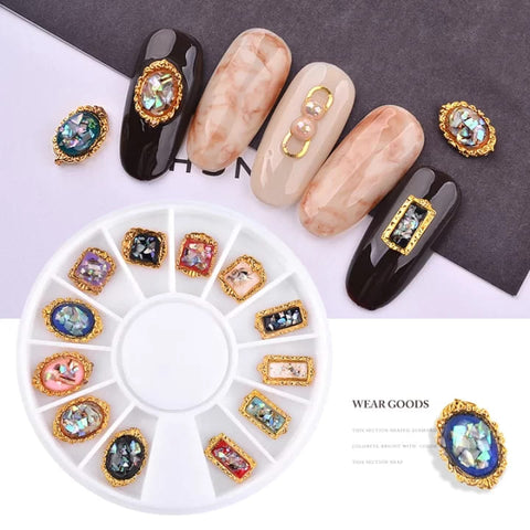 Multicolor Crystal Nail Back Nails Stone Gems Glass Jewellery 3D Nail Art Decorations Wheel DIY Design Charm