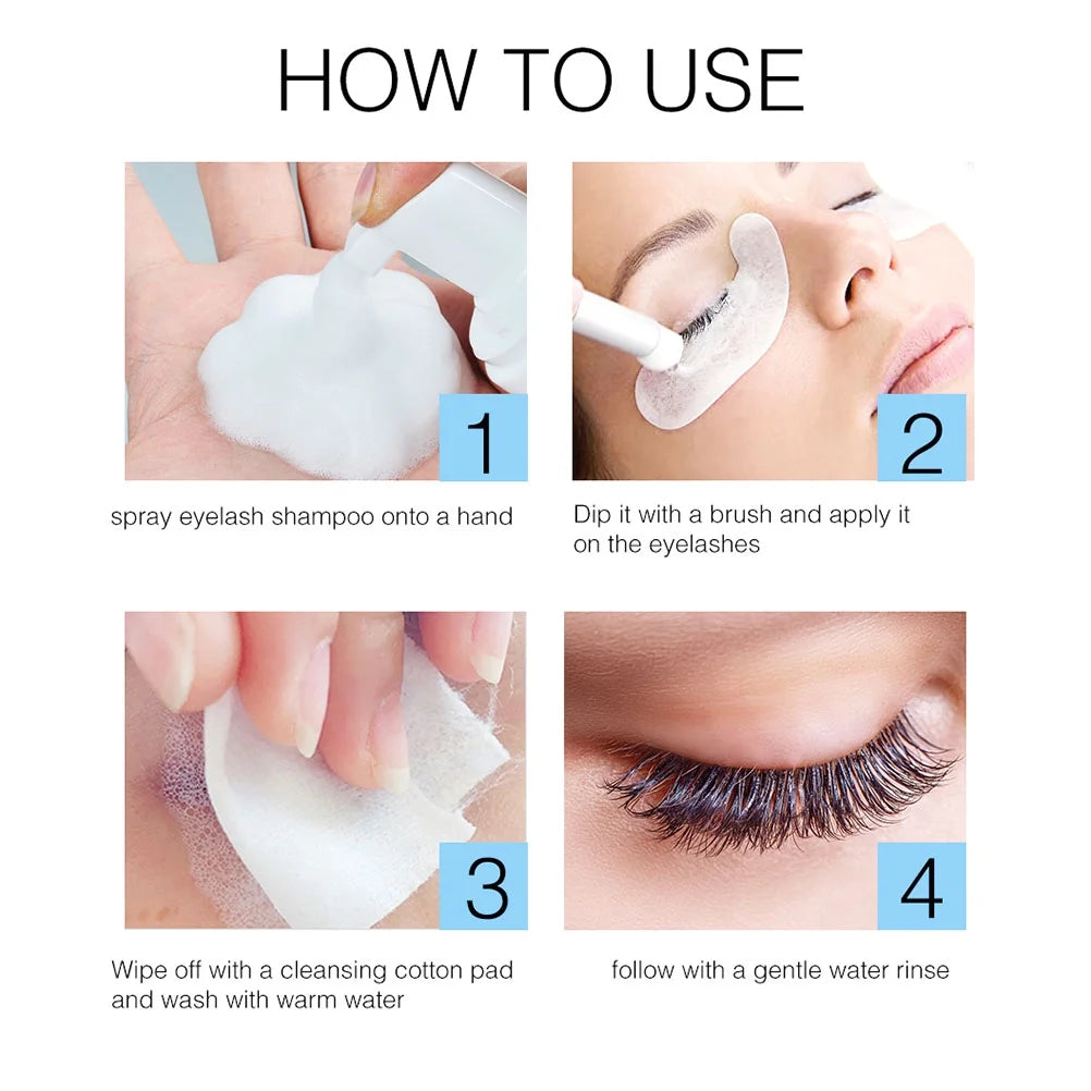 BLINK 60ML Foaming Cleansing Eyelash Shampoo with brush and spoolie Nourishing Formula
