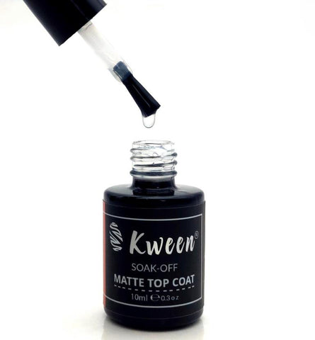 KWEEN Matte Top Coat, Soak Off Top Coat Nail Polish, Gel Top Coat with Matte Finish and Long Lasting