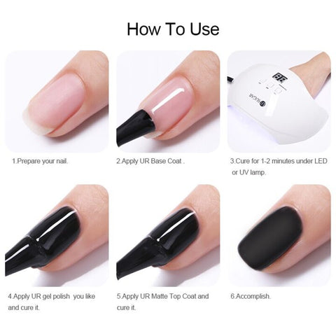 KWEEN Matte Top Coat, Soak Off Top Coat Nail Polish, Gel Top Coat with Matte Finish and Long Lasting