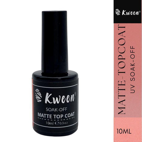 KWEEN Matte Top Coat, Soak Off Top Coat Nail Polish, Gel Top Coat with Matte Finish and Long Lasting