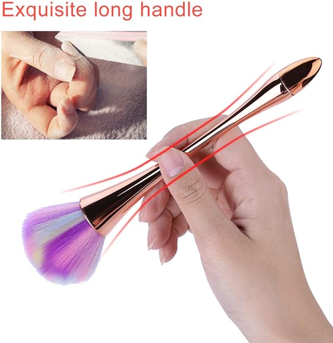 Soft Nail Dust Cleaning Brush, Dust Remover Brushes DIY Nails Tool Cleaner Nail Art Powder Dust Removal Brushes Manicure DIY Tool for Acrylic & UV Nail Gel Powder Rhinestones Makeup Foundation