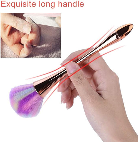 Soft Nail Dust Cleaning Brush, Dust Remover Brushes DIY Nails Tool Cleaner Nail Art Powder Dust Removal Brushes Manicure DIY Tool for Acrylic & UV Nail Gel Powder Rhinestones Makeup Foundation