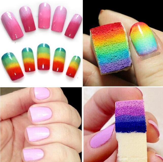 Soft Gradient Nail Art Sponges DIY Color Fade Manicure Tool for Creative Nail Art Designs.