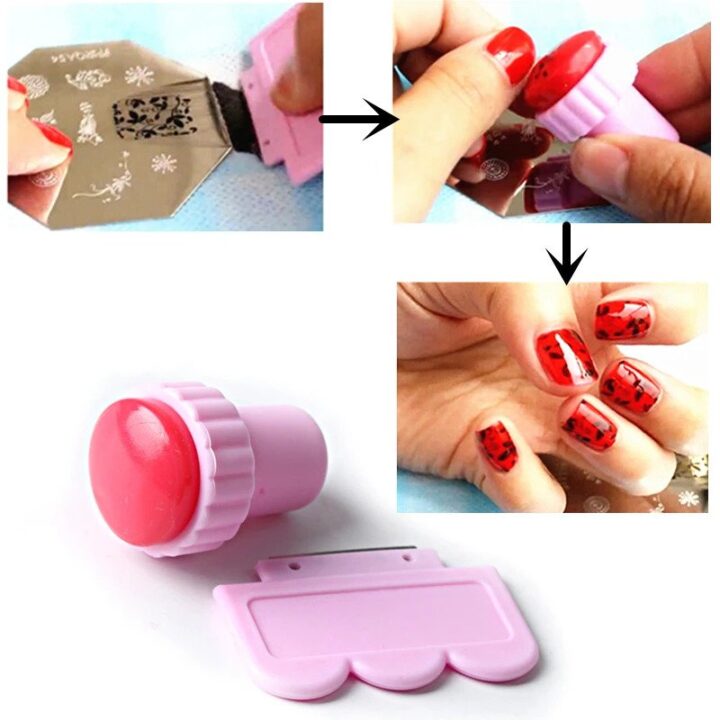 Mini Nail Art Stamper + Scraper, For Nail Stamping Template Nail Art Accessories