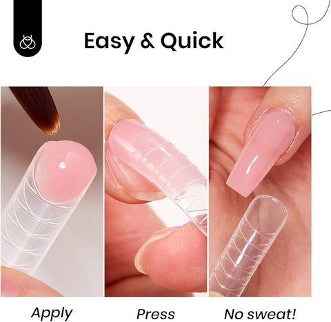 8 Pcs Polygel Nail kit with nail polish light base bright top coat gel poly long lasting nails gel starter kit