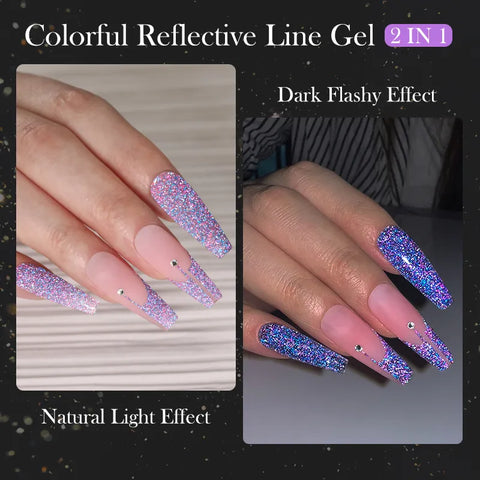 KWEEN Multi Reflective Glitter Liner Gel Nail Polish-Painting Stripe Gel