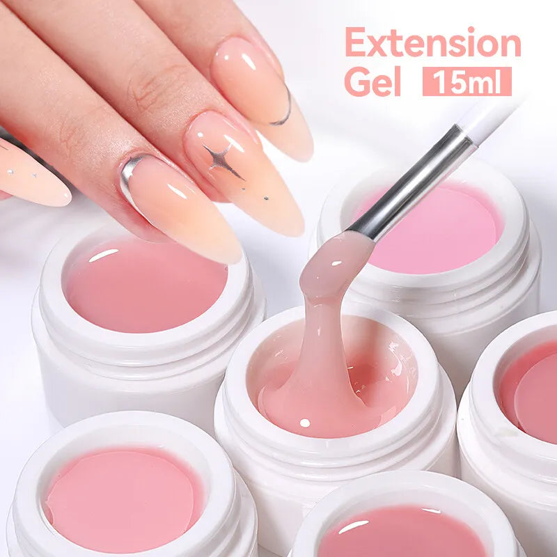 UR SUGAR 15ml Jelly Gel Nail Extension UV Gel jelly hard to build clear natural color French nude Nails UV soak off building gel