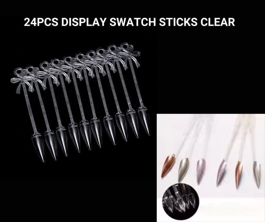 24Pcs/Set False Nails Tips Display Transparent Nail Art Polish Color Chart Palette With Buckle Ring Practice Manicure Tool