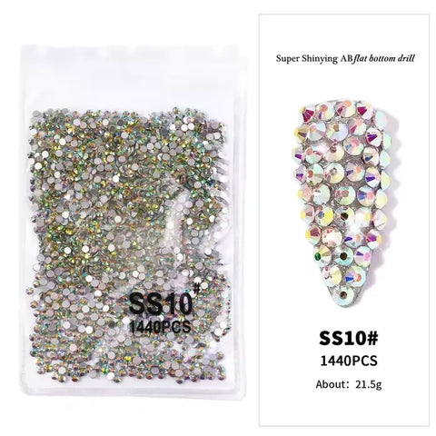 Multi-Color 1440pcs Nail Art Rhinestones High Quality Nail Art Stones For Creating Eye Catchy Nail Designs.