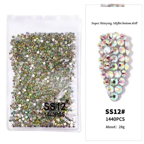 Multi-Color 1440pcs Nail Art Rhinestones High Quality Nail Art Stones For Creating Eye Catchy Nail Designs.