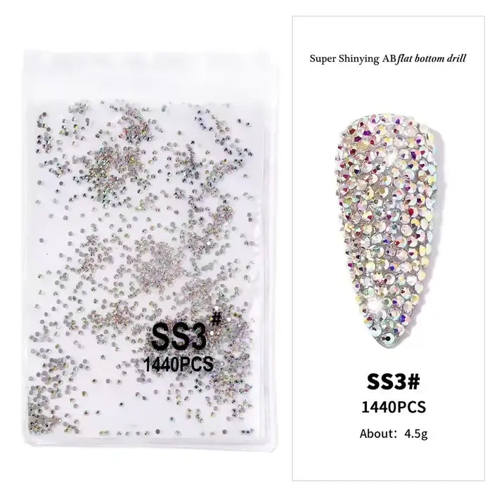 Multi-Color 1440pcs Nail Art Rhinestones High Quality Nail Art Stones For Creating Eye Catchy Nail Designs.