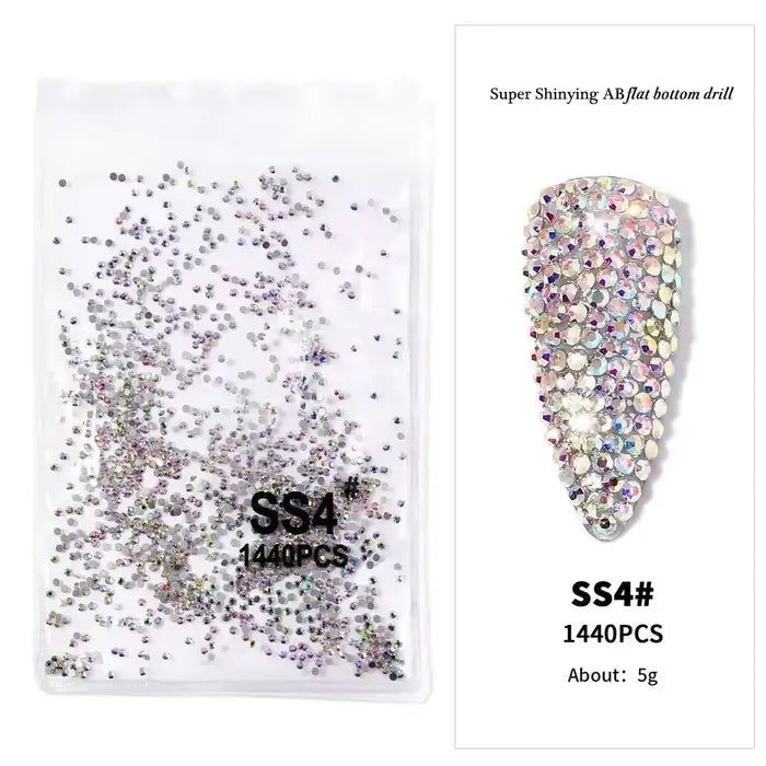 Multi-Color 1440pcs Nail Art Rhinestones High Quality Nail Art Stones For Creating Eye Catchy Nail Designs.