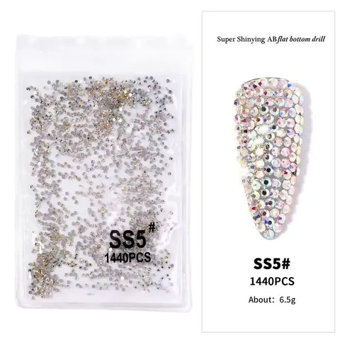 Multi-Color 1440pcs Nail Art Rhinestones High Quality Nail Art Stones For Creating Eye Catchy Nail Designs.