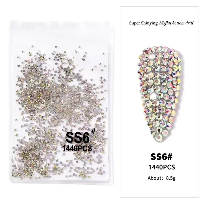 Multi-Color 1440pcs Nail Art Rhinestones High Quality Nail Art Stones For Creating Eye Catchy Nail Designs.