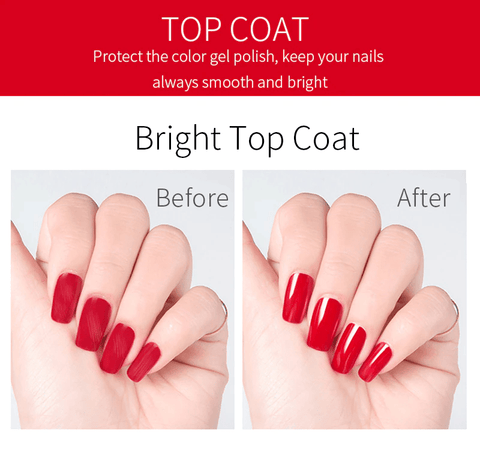 KWEEN Nail Gel Top Coat No Wipe UV Gel Varnish Sealing Shining Clear Nail Gel Diamond Topcoat