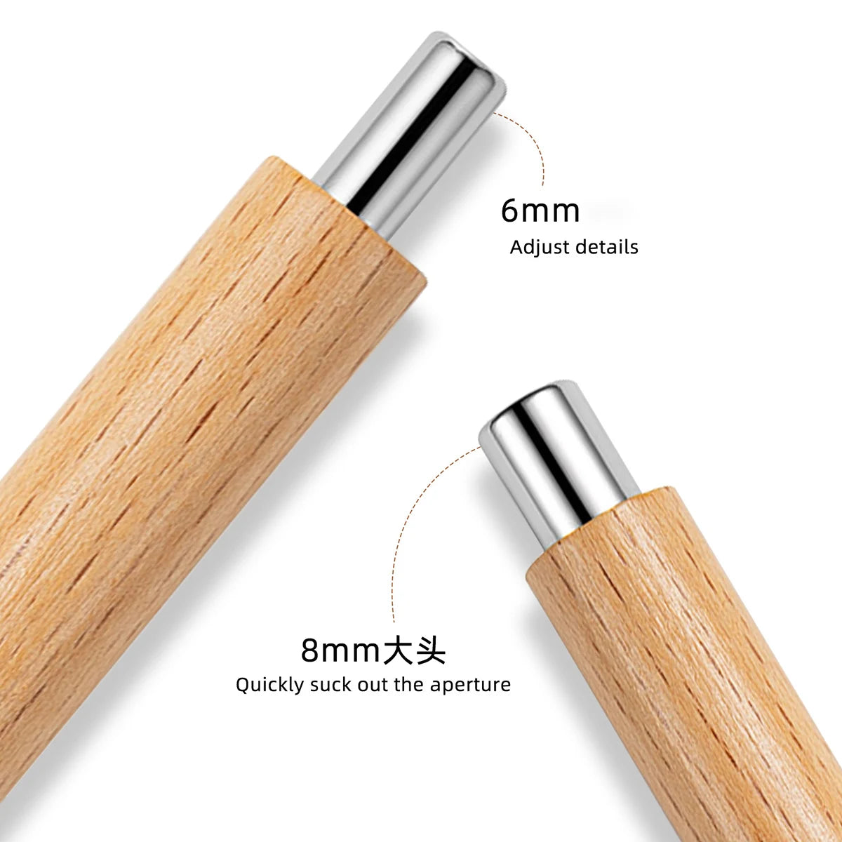 Cat Eye Magnet for Nails Wooden Anti-Fall Handle Double-Ended Cylindrical Magnet Double-Headed Cat Eye Magnetic Stick