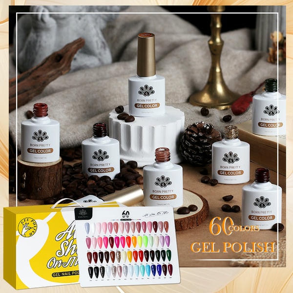 Born Pretty 60pcs Gel Nail Colors Set Perfect For Salon-Quality Manicures At Home.