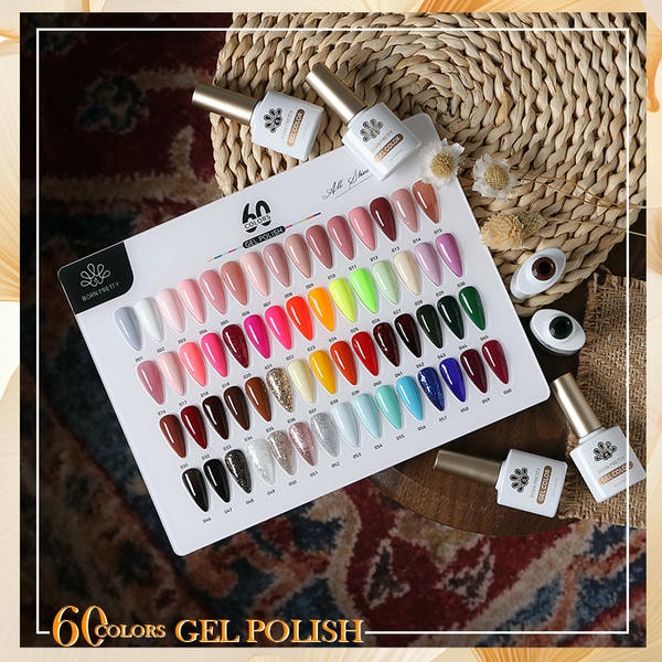 Born Pretty 60pcs Gel Nail Colors Set Perfect For Salon-Quality Manicures At Home.